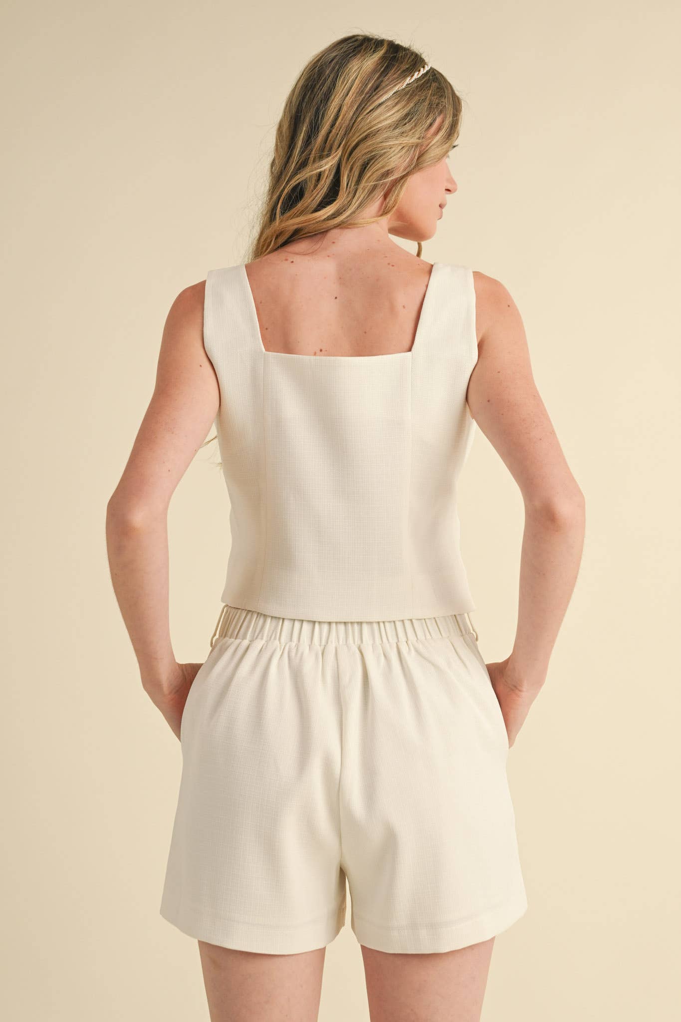 SCALLOPED VEST AND SHORTS SET MPST3829
