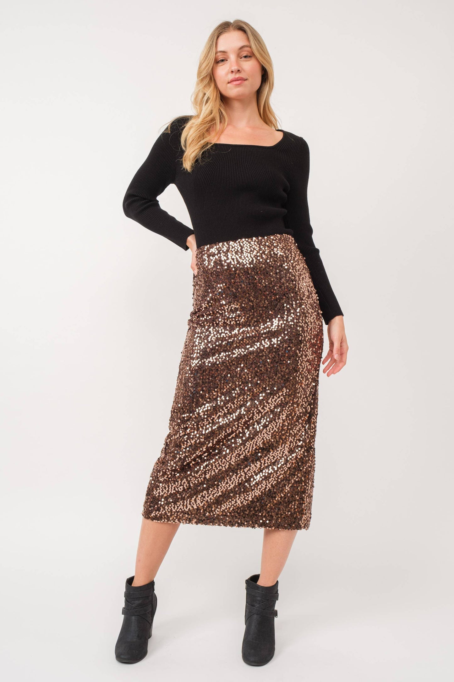 MAS2615 Sharon Sequin Midi Skirts