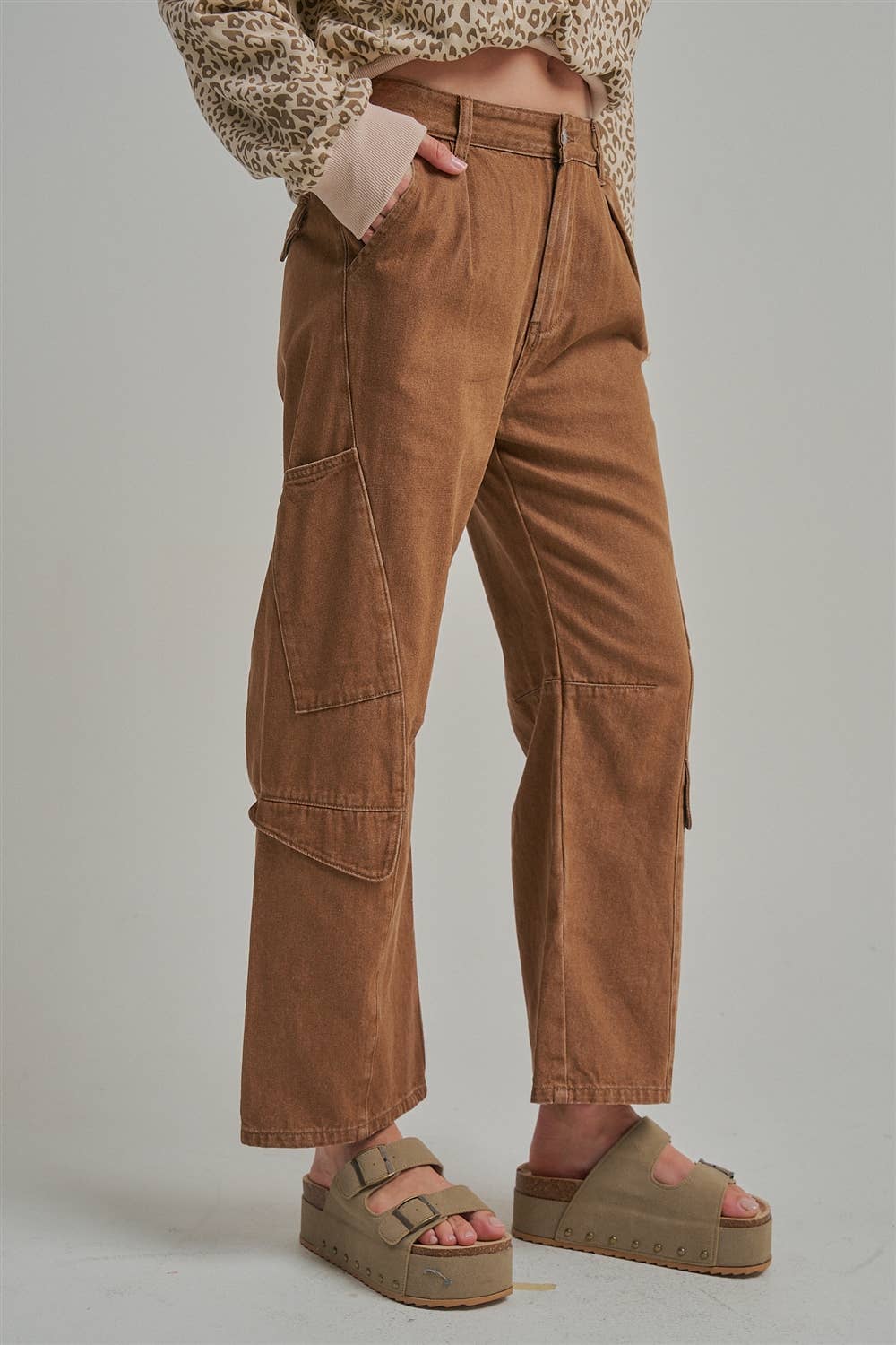 MID RISE VINTAGE WASHED CARGO PANTS _JLB80097-02