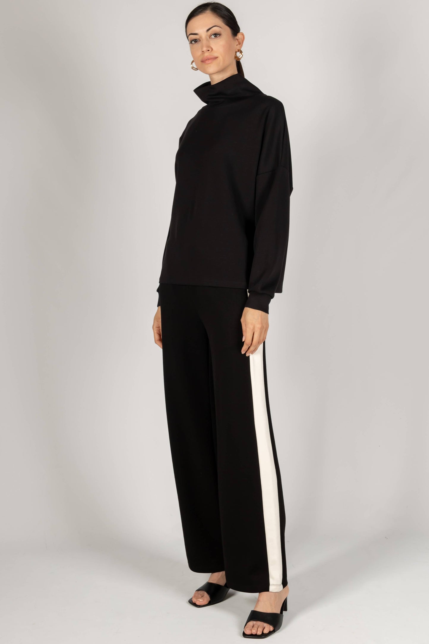 P. CILL Butter Modal Cowl Neck Long Sleeve Top