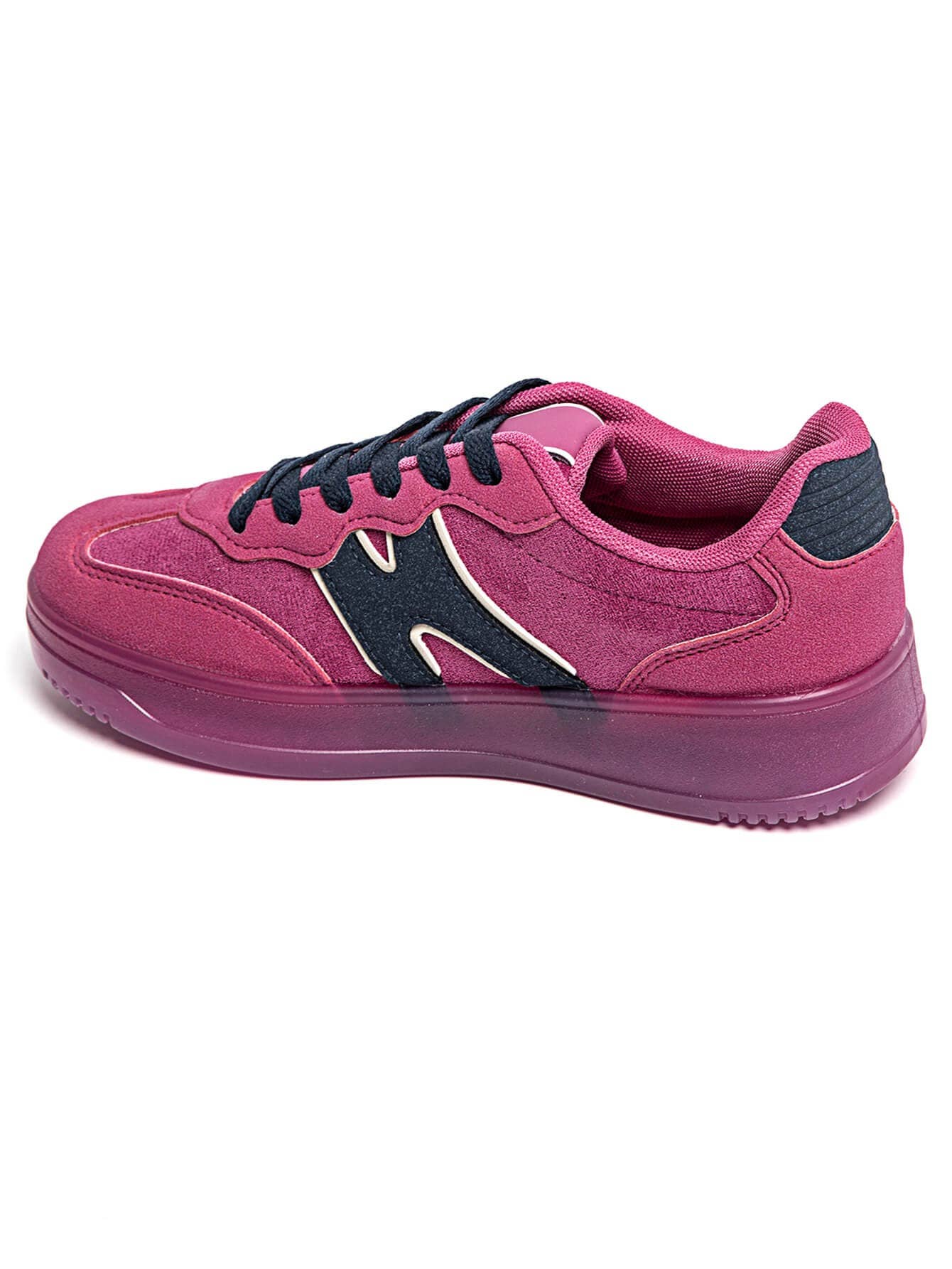 CLASSIC STREET COLOUR CONTRAST FAUX SUEDE LACE UP SNEAKERS