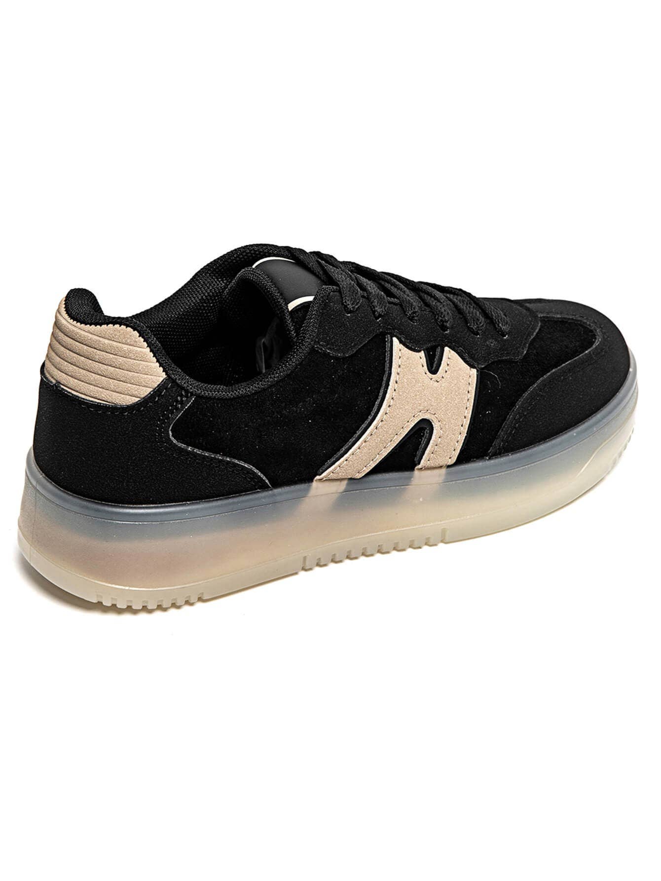 CLASSIC STREET COLOUR CONTRAST FAUX SUEDE LACE UP SNEAKERS