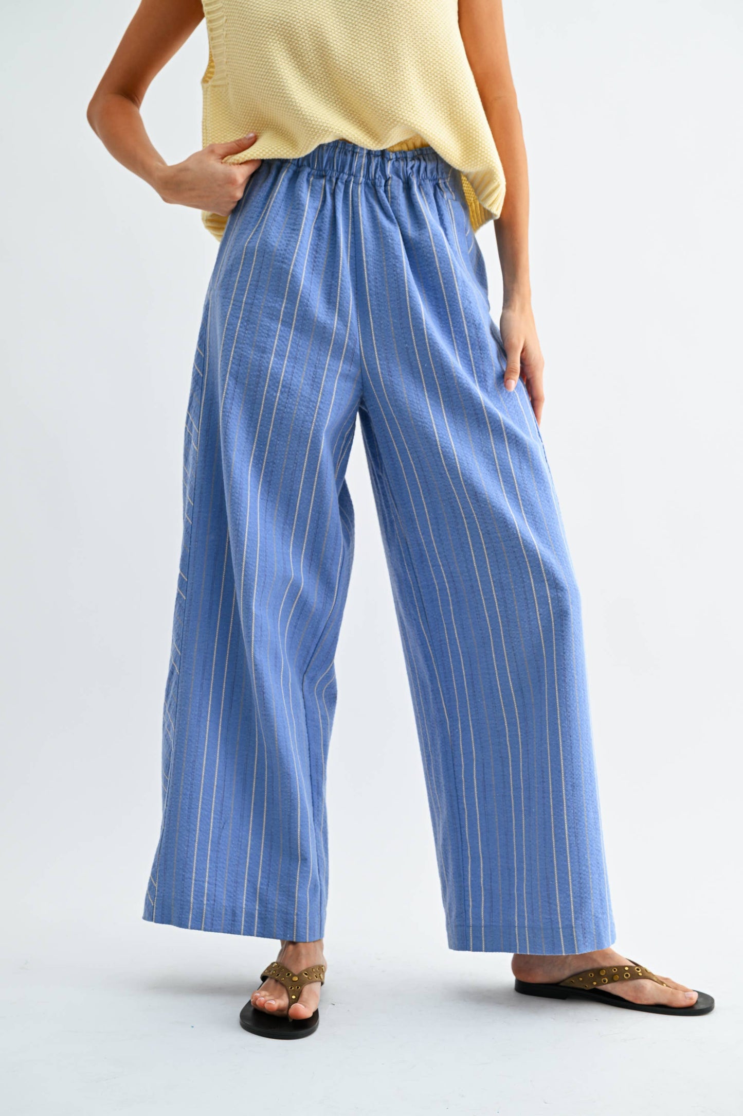 CB10197J Pinstripe Wide-Leg Trousers
