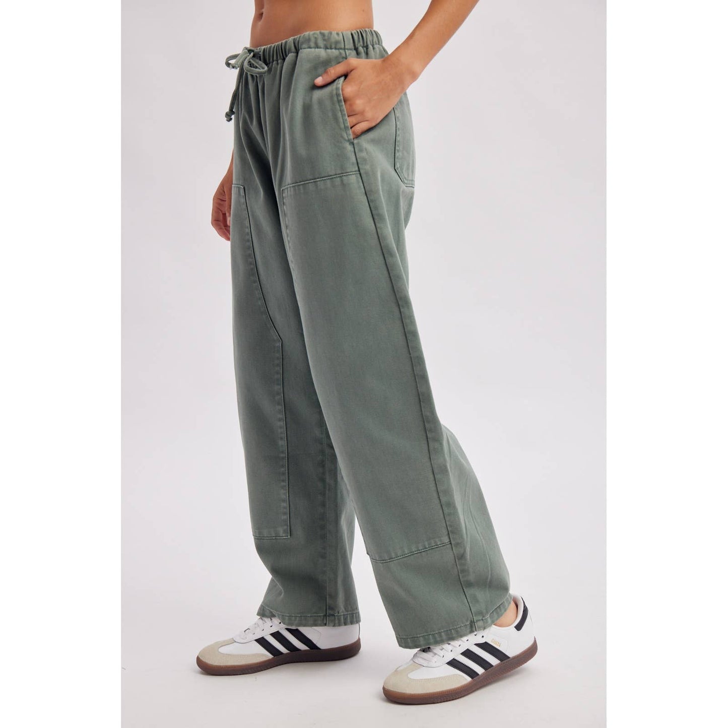 DRAWSTRING BARREL DENIM PANTS / WL26-13640