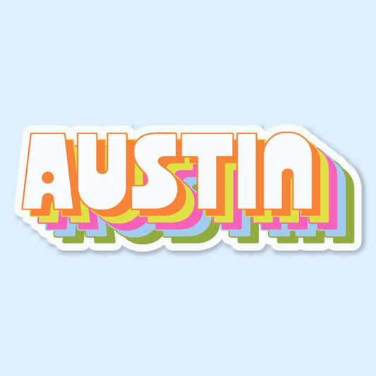Custom City Retro Sticker | State Name Travel Souvenir