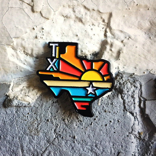 Texas Soft Enamel Lapel Pin with Black Rubber Backer