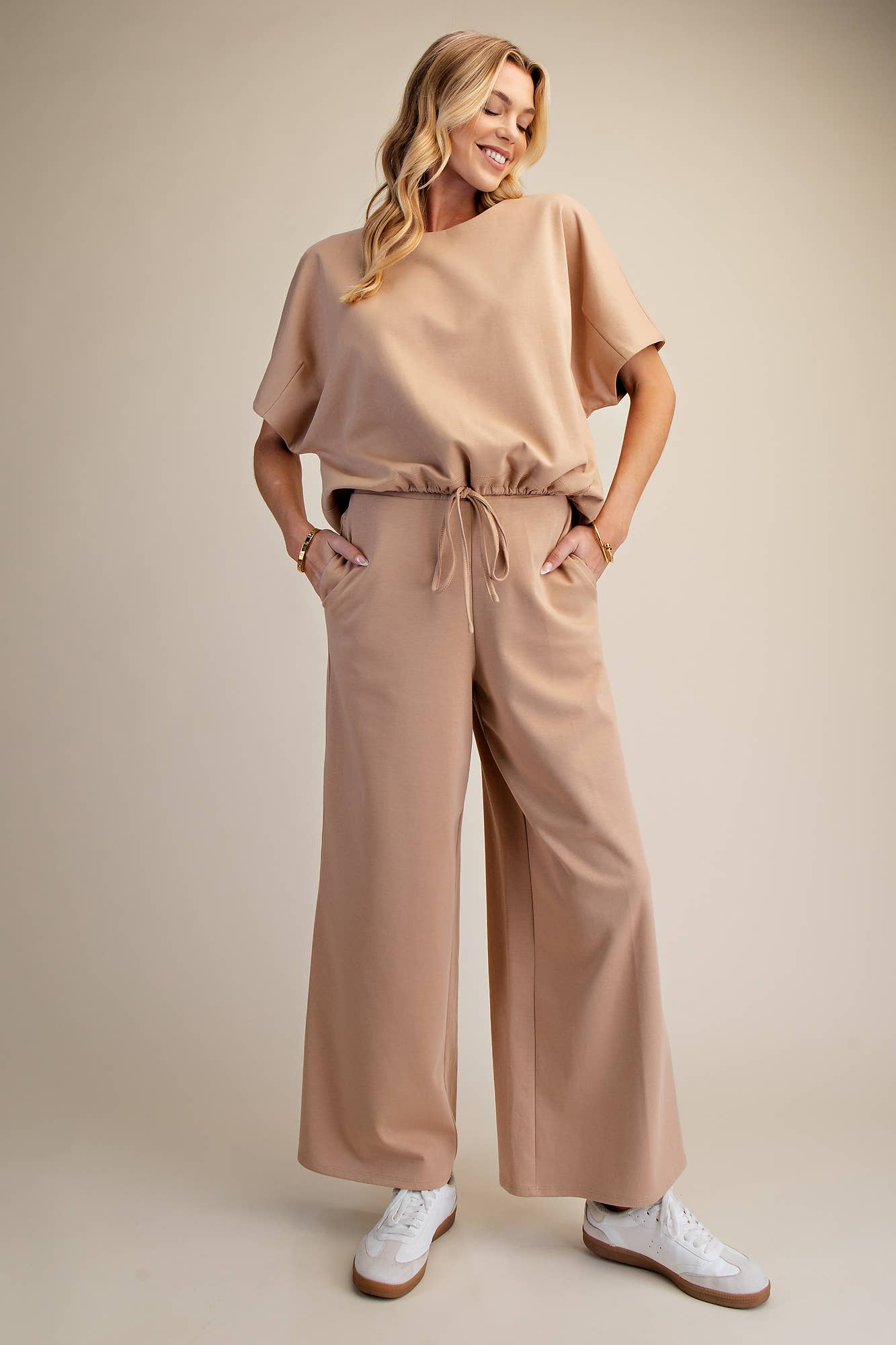 Waist Elastic Band Wide Leg Pants