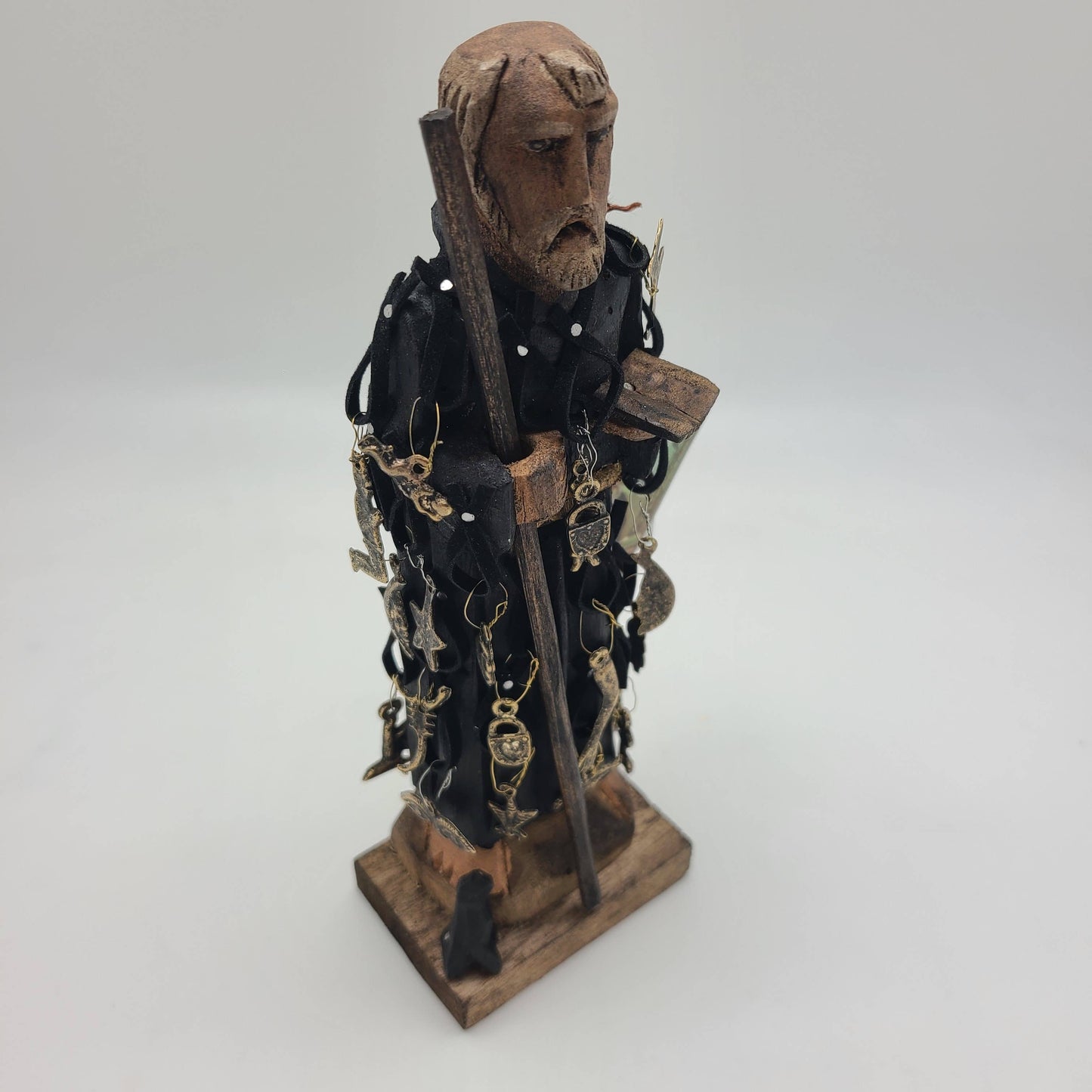 MXMLBN- Handmade San Benito Wood Carving with Milagros