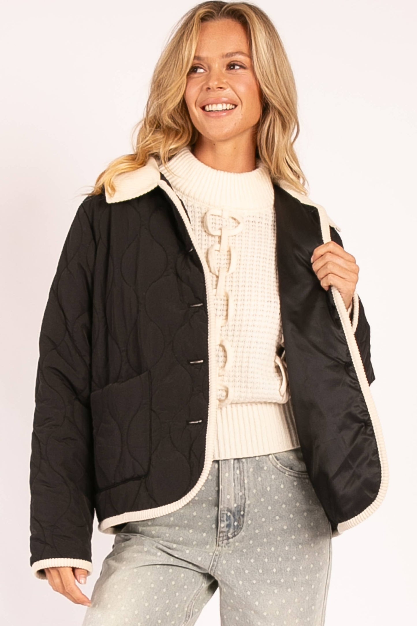 Quilted Button-Down Jacket