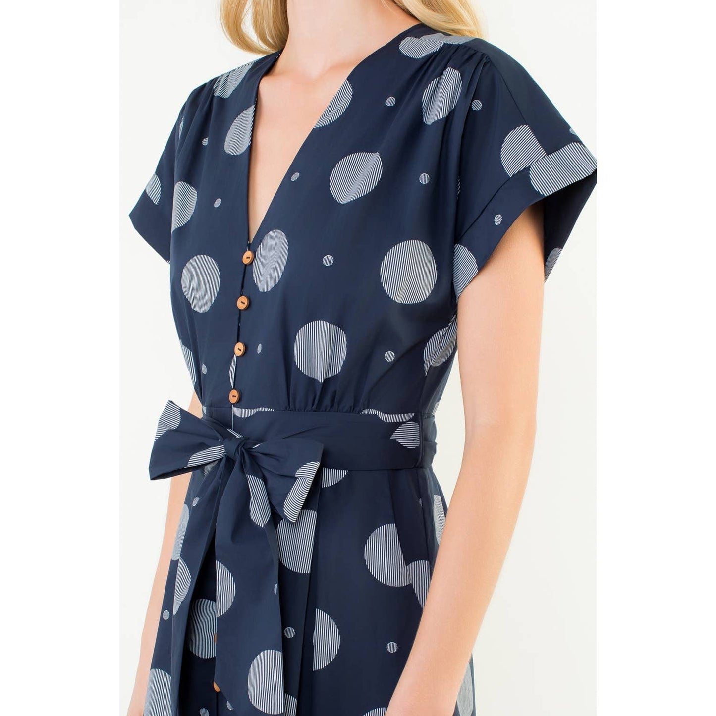 Short Sleeve Polka Dots Pattern Dress