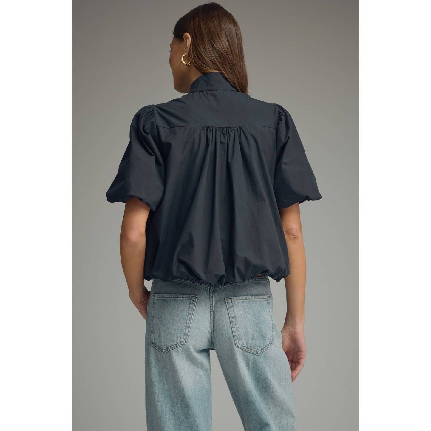 NEW Solid short puff sleeve top