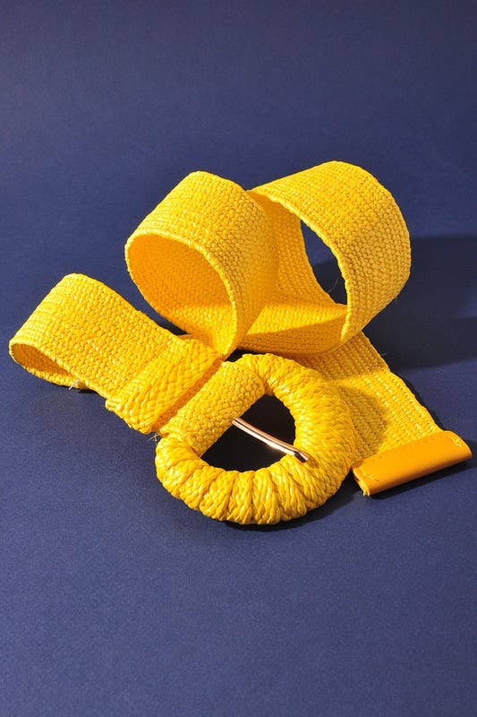 WRAPPED HALFMOON ELASTIC STRAW BELT IW50015