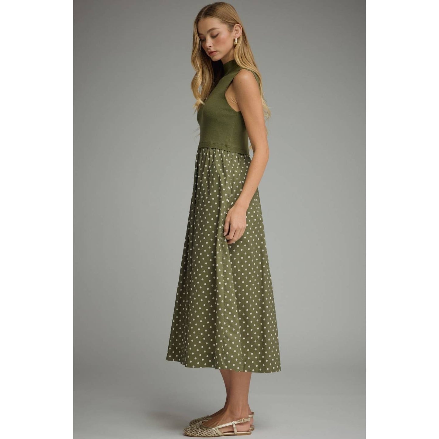 NEW Polka dot sleeveless midi dress