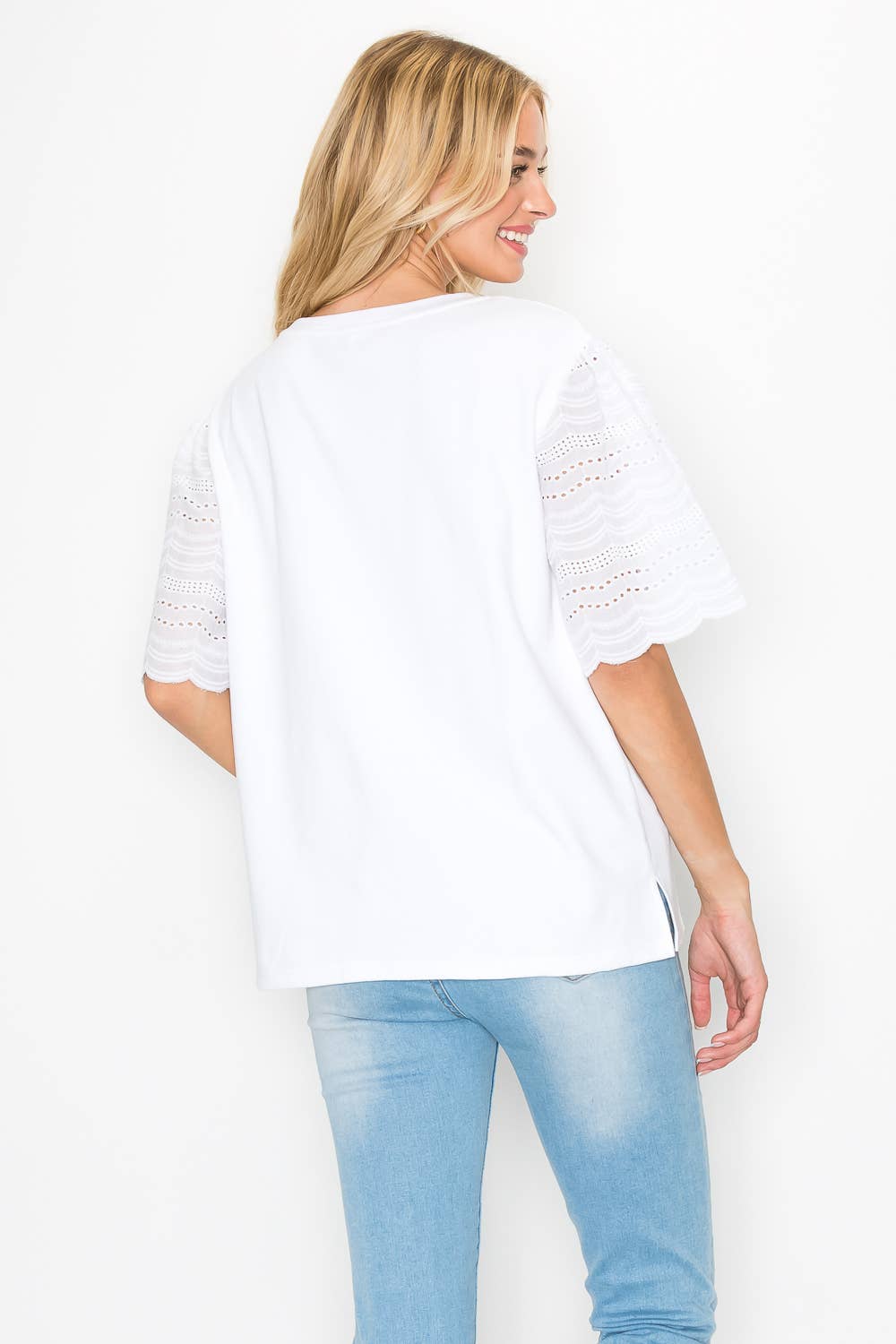 Ramona Pointe Knit Top with Lace