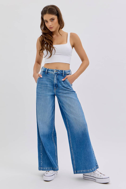 High Rise Wide Leg with Slanted Pockets [WV99872M]