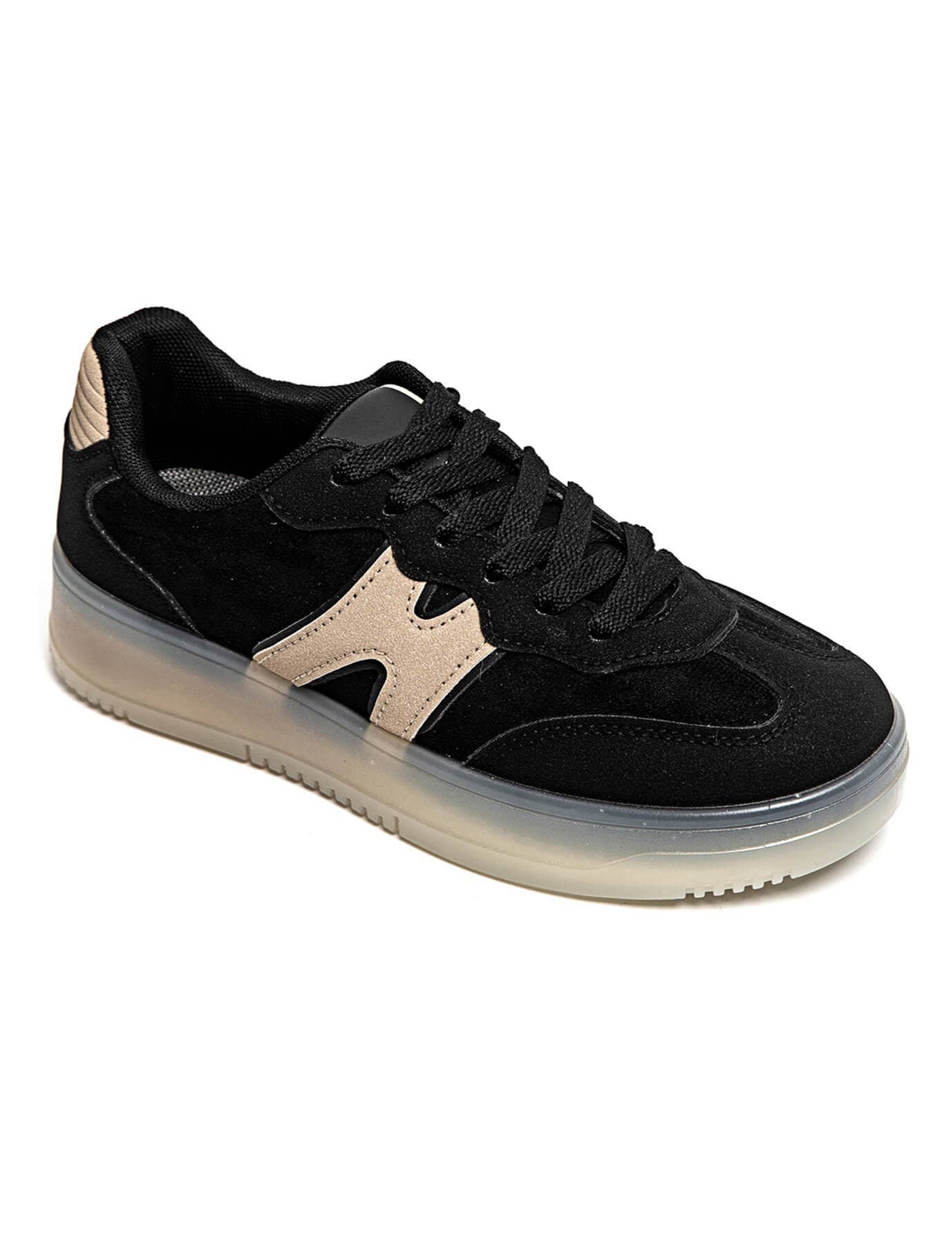CLASSIC STREET COLOUR CONTRAST FAUX SUEDE LACE UP SNEAKERS
