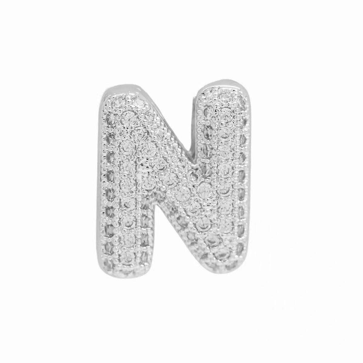 Silver Bubble Initial Custom Word Name Watch Charm Bracelet