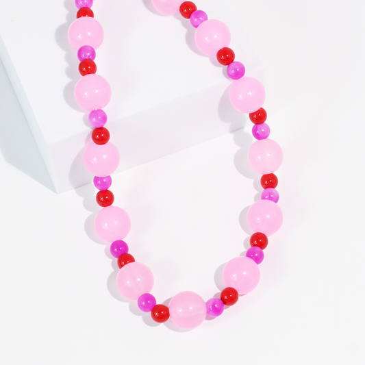 Pink Palms Stone Necklace