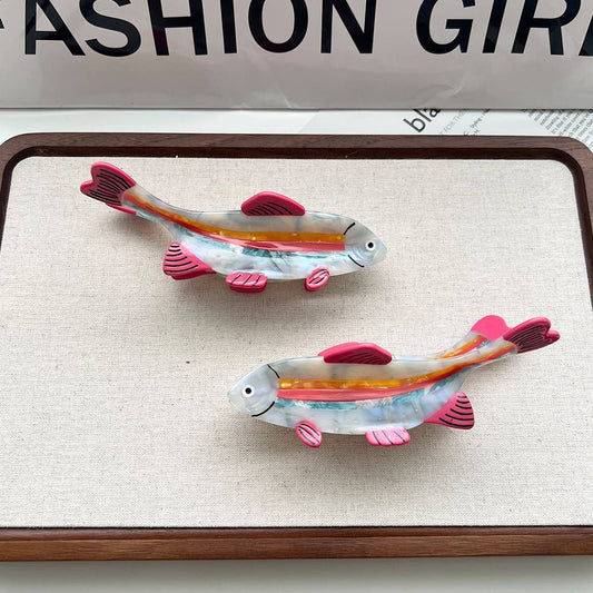 Rainbow Fish Hair Claw – Ocean Style Acetate Clip_CWAHA5766
