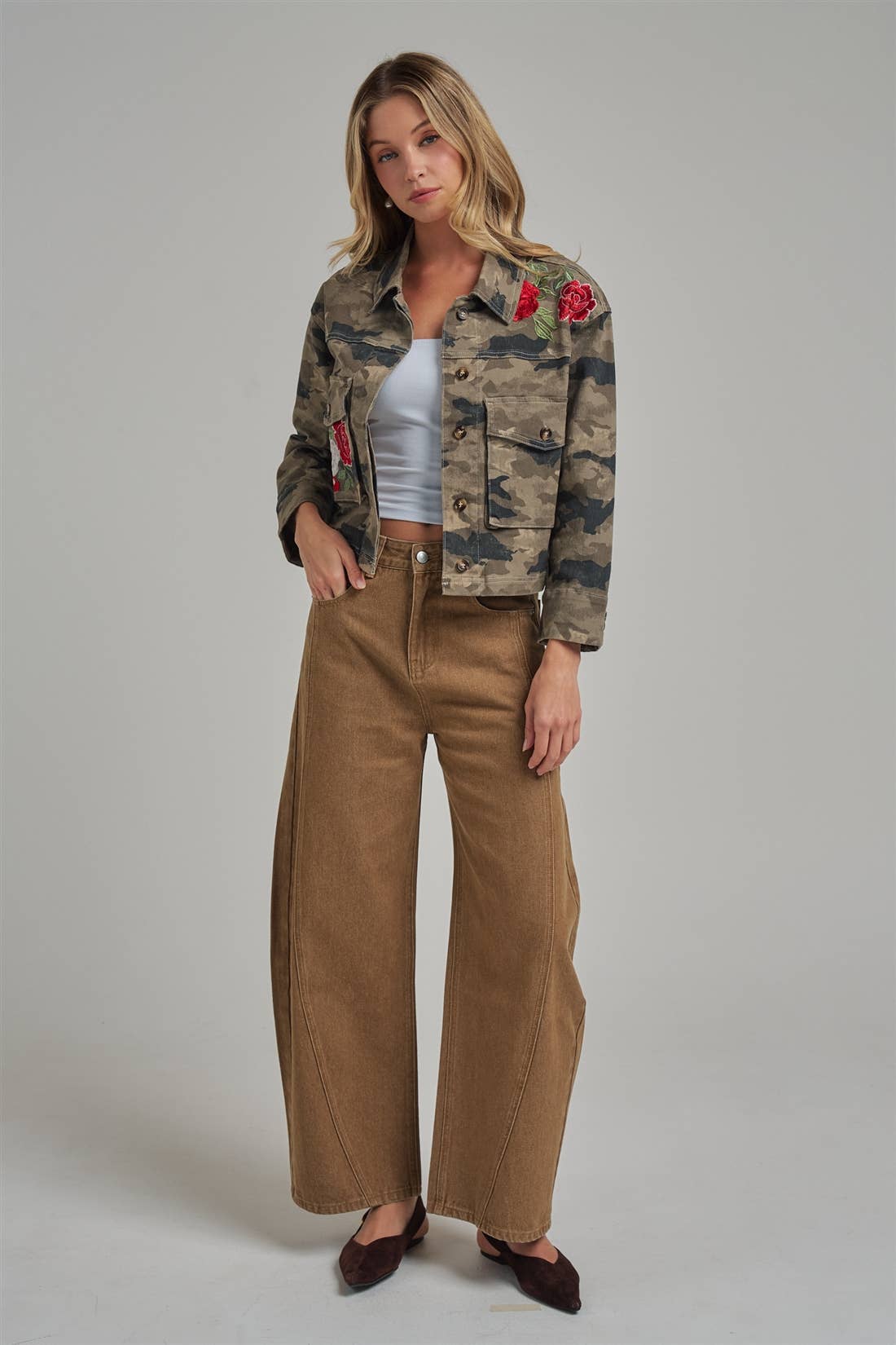 VINTAGE WASHED NON-STRETCH BARREL SHAPED PANTS_JLB80110-01