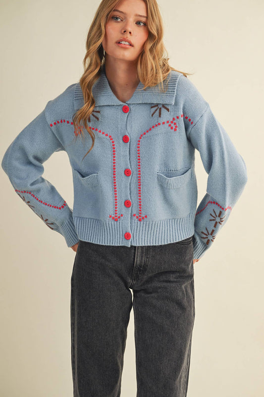 WESTERN DESIGN SWEATER CARDIGAN MSW11217