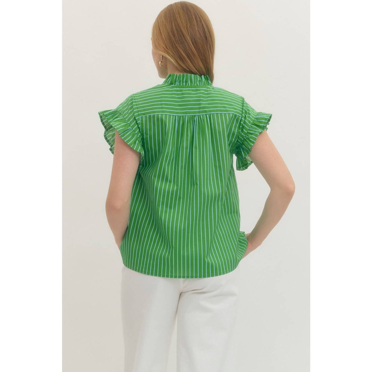 Striped short sleeve top