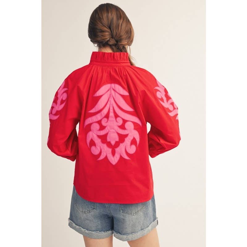 NEW Baroque applique detail top
