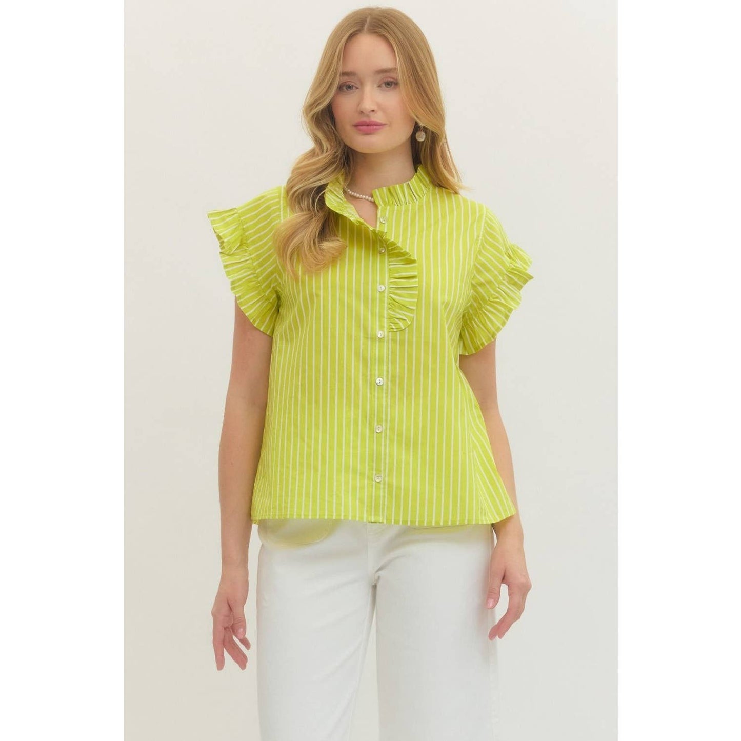 Striped short sleeve top