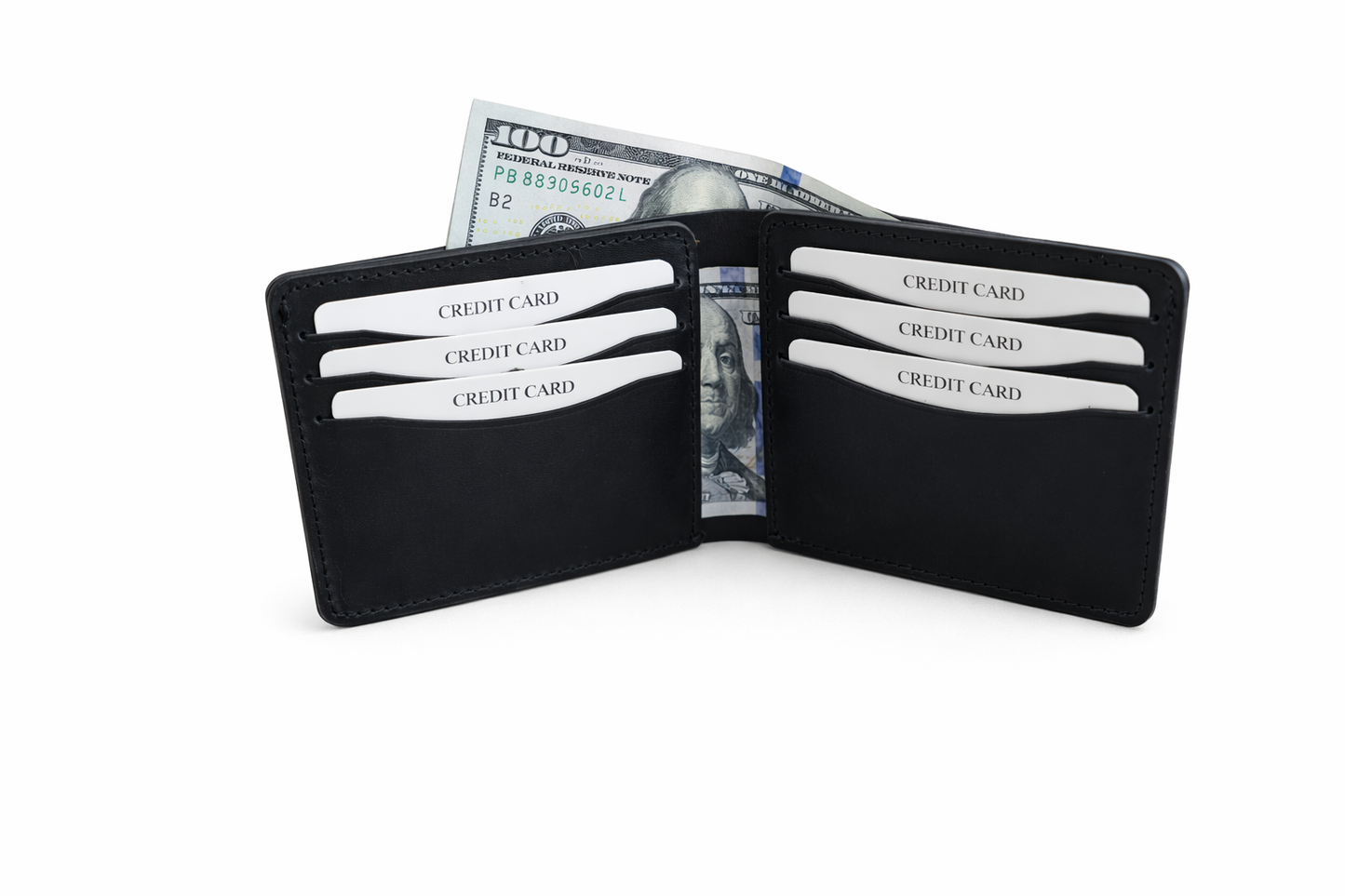Men’s Full-Grain Crazy Leather Bifold Wallet Premium Leather
