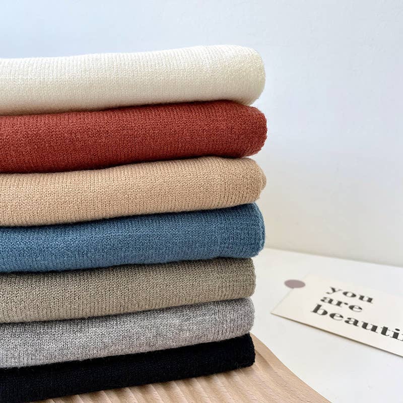 Solid Color Knitted Knotted Shawl–Casual & Cozy _CWASC0757
