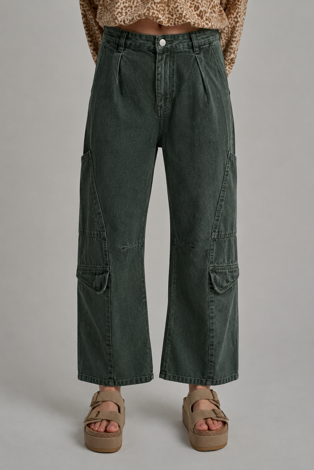MID RISE VINTAGE WASHED CARGO PANTS _JLB80097-02