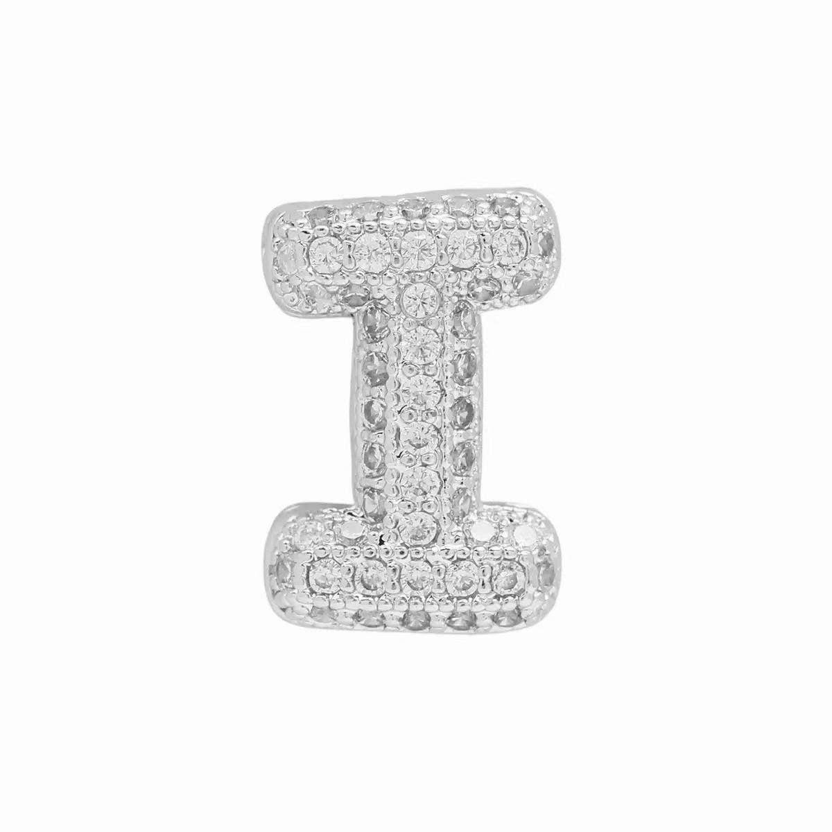 Silver Bubble Initial Custom Word Name Watch Charm Bracelet