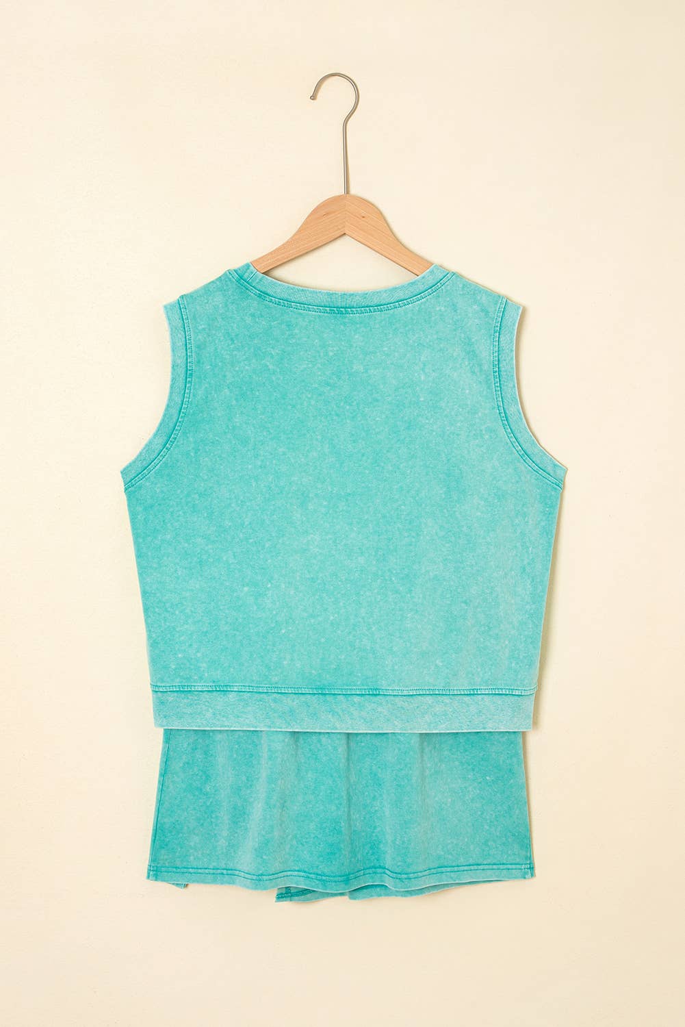 LAS Mineral-Wash Tank Top and Lined Split Skirt Set (S-XL)