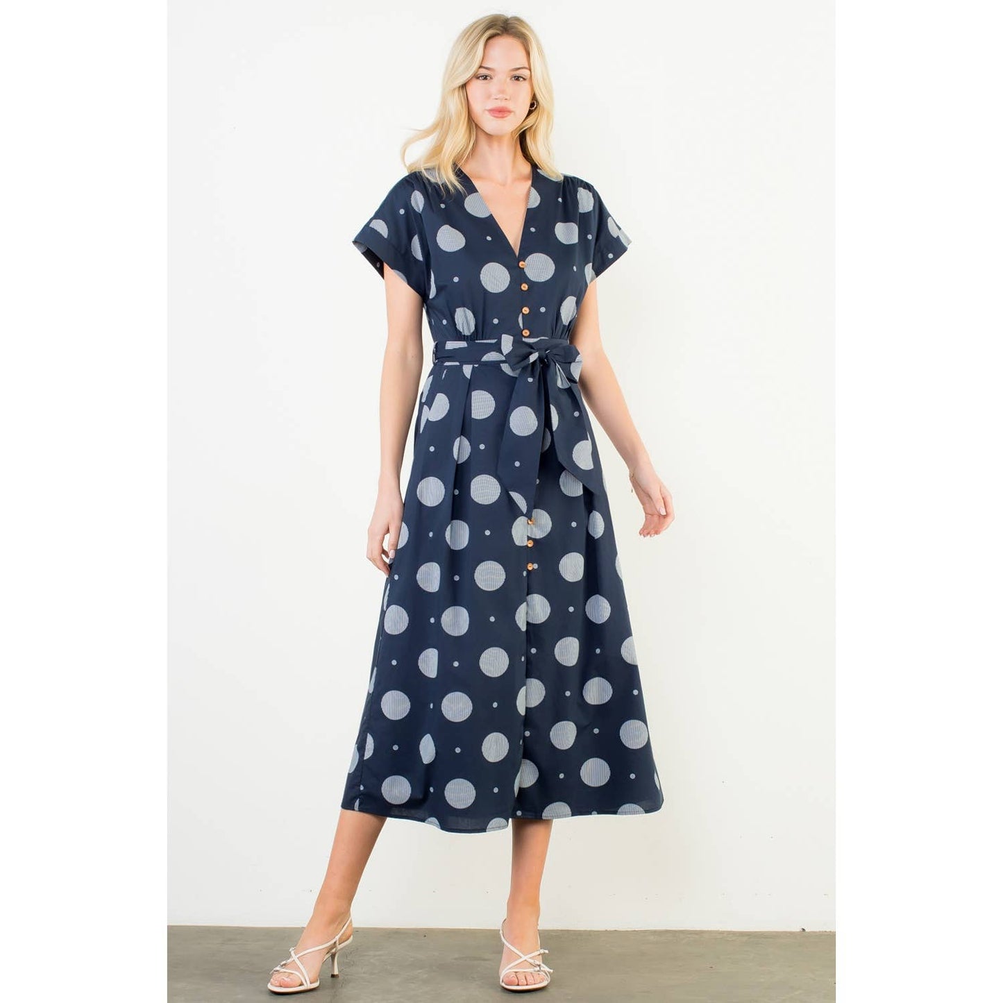 Short Sleeve Polka Dots Pattern Dress