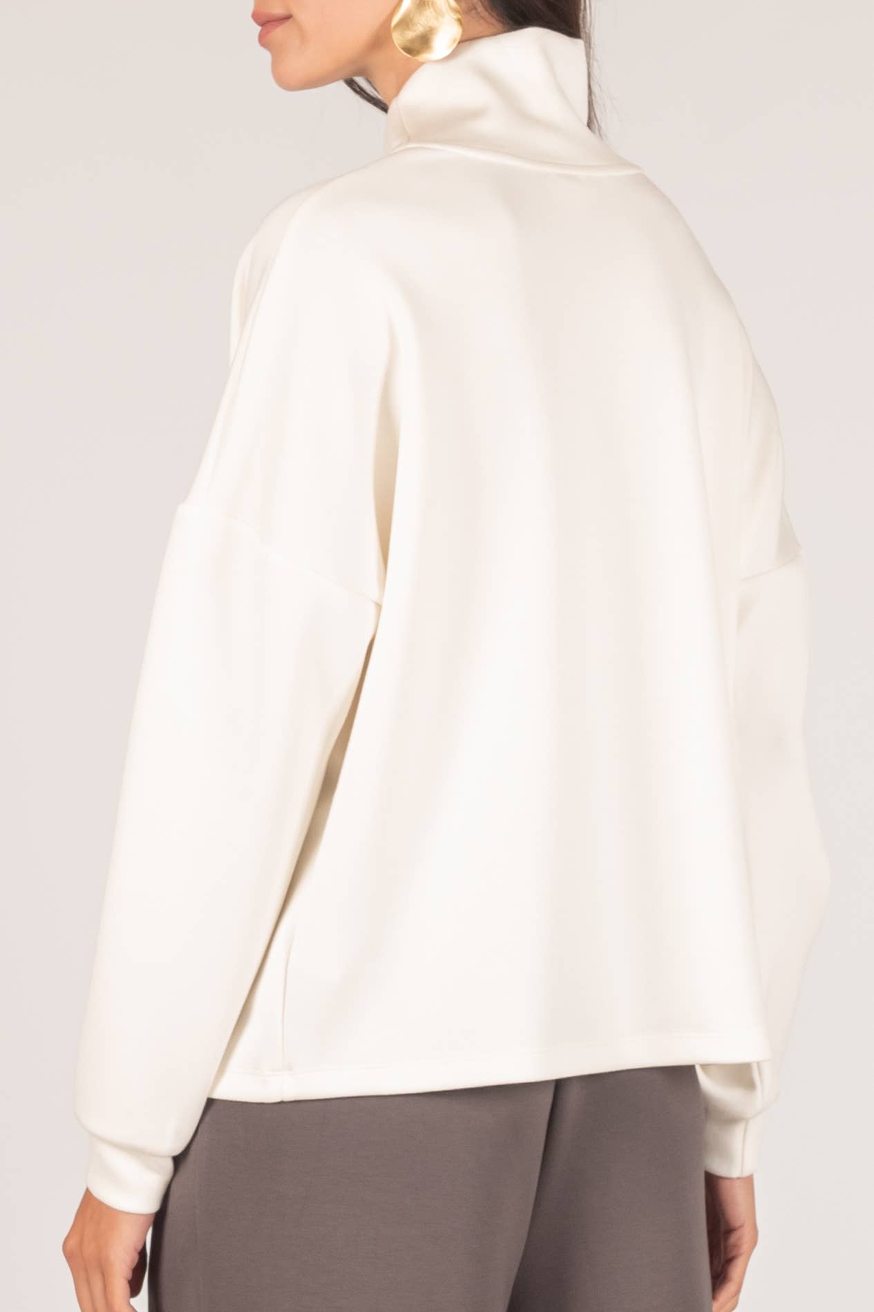 P. CILL Butter Modal Cowl Neck Long Sleeve Top