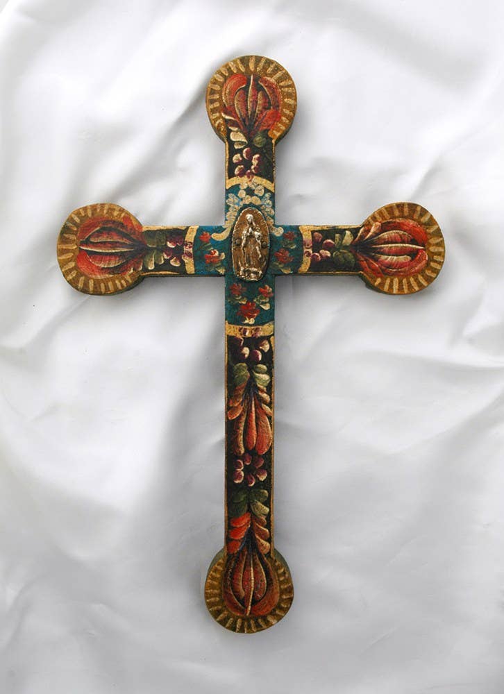 MXC3 - Mexican Wood Wall Cross Accent