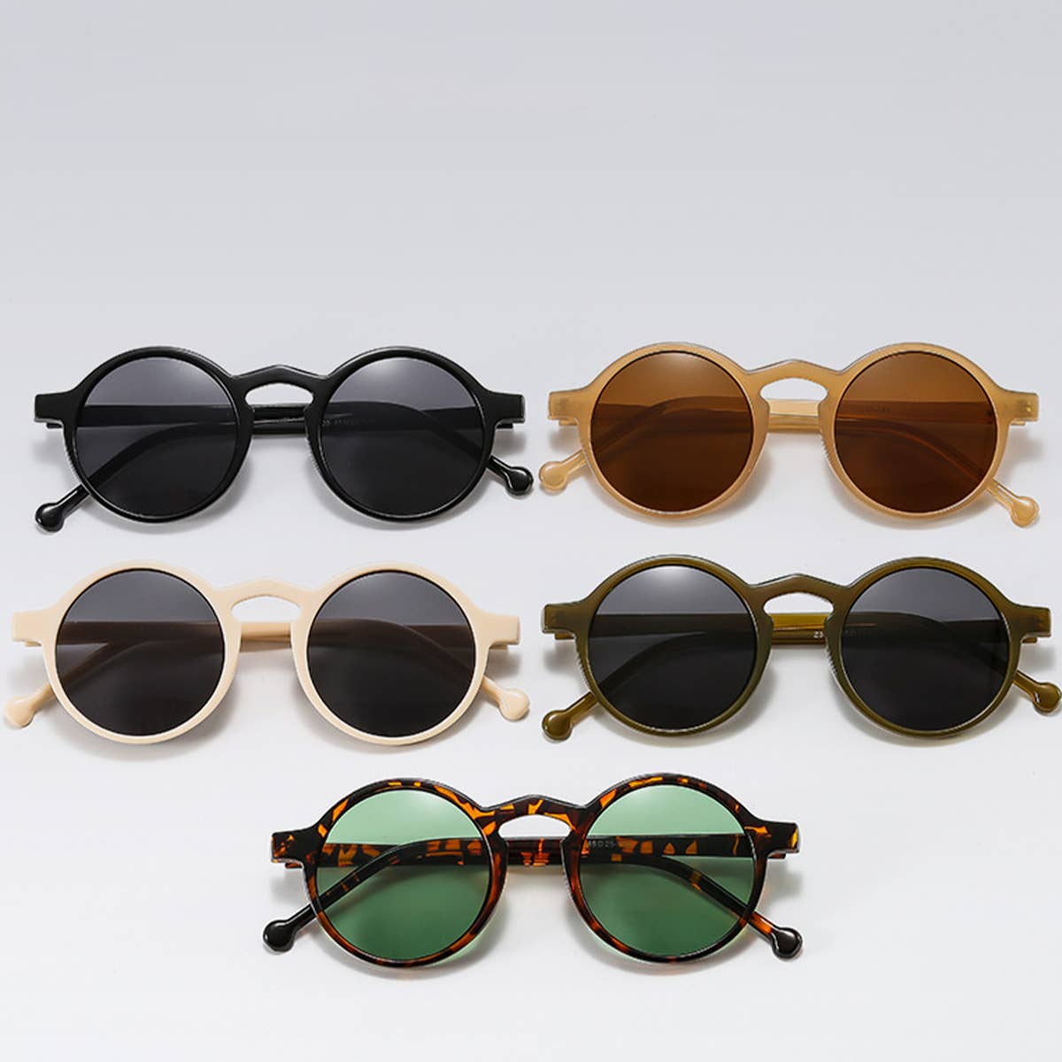 ROUND FRAME TINTED LENS FASHION GLASSES UNISEX_CWASG0286