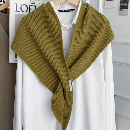 Solid Cross Triangle Shawl Casual Wrap_CWOV00265