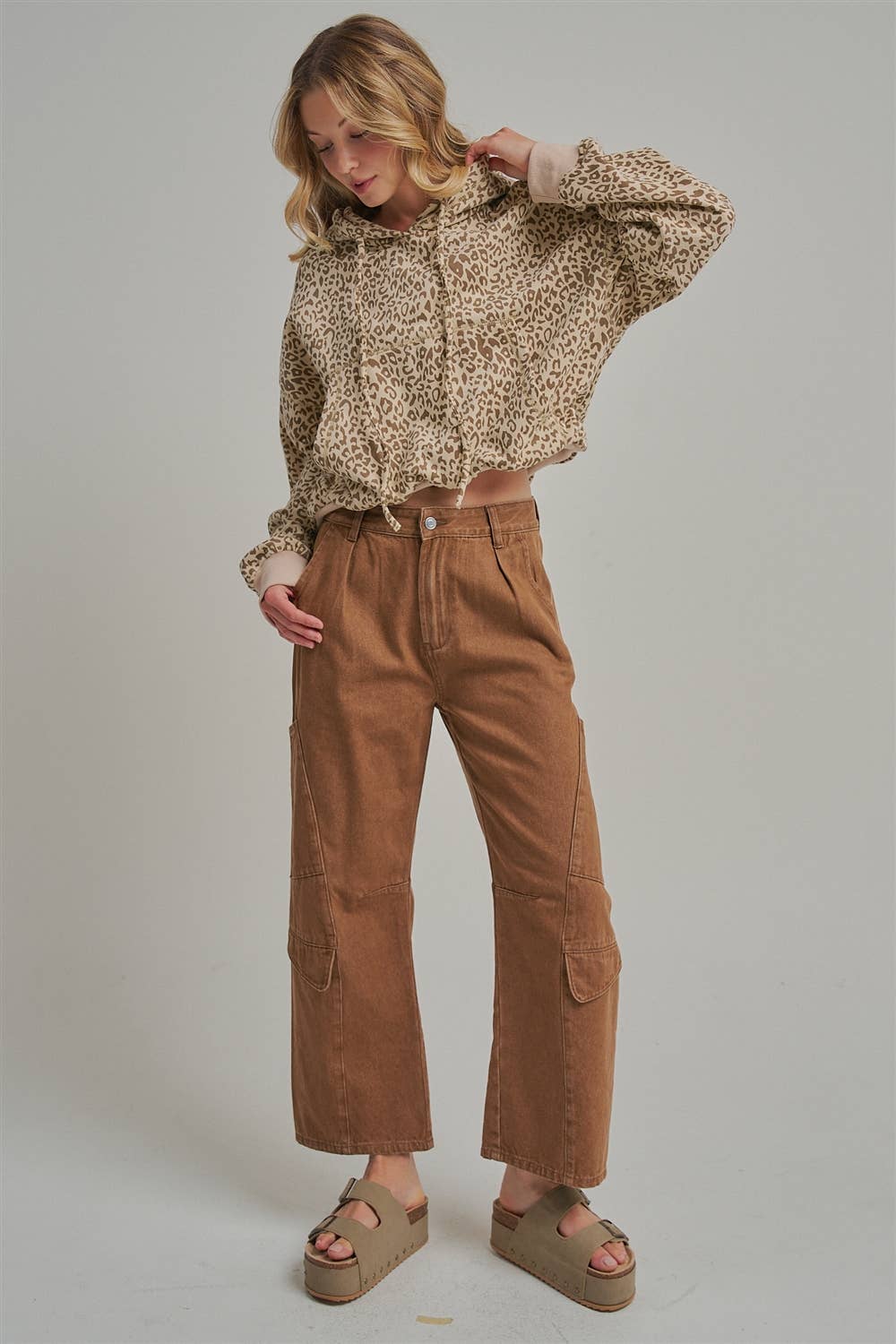 MID RISE VINTAGE WASHED CARGO PANTS _JLB80097-02