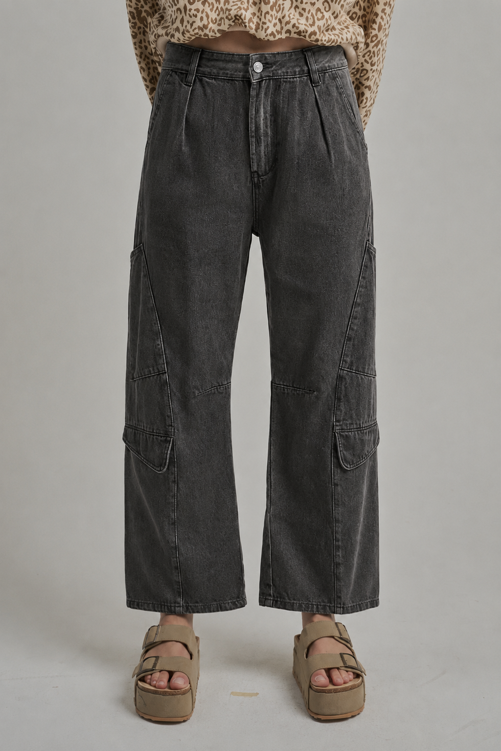 MID RISE VINTAGE WASHED CARGO PANTS _JLB80097-02