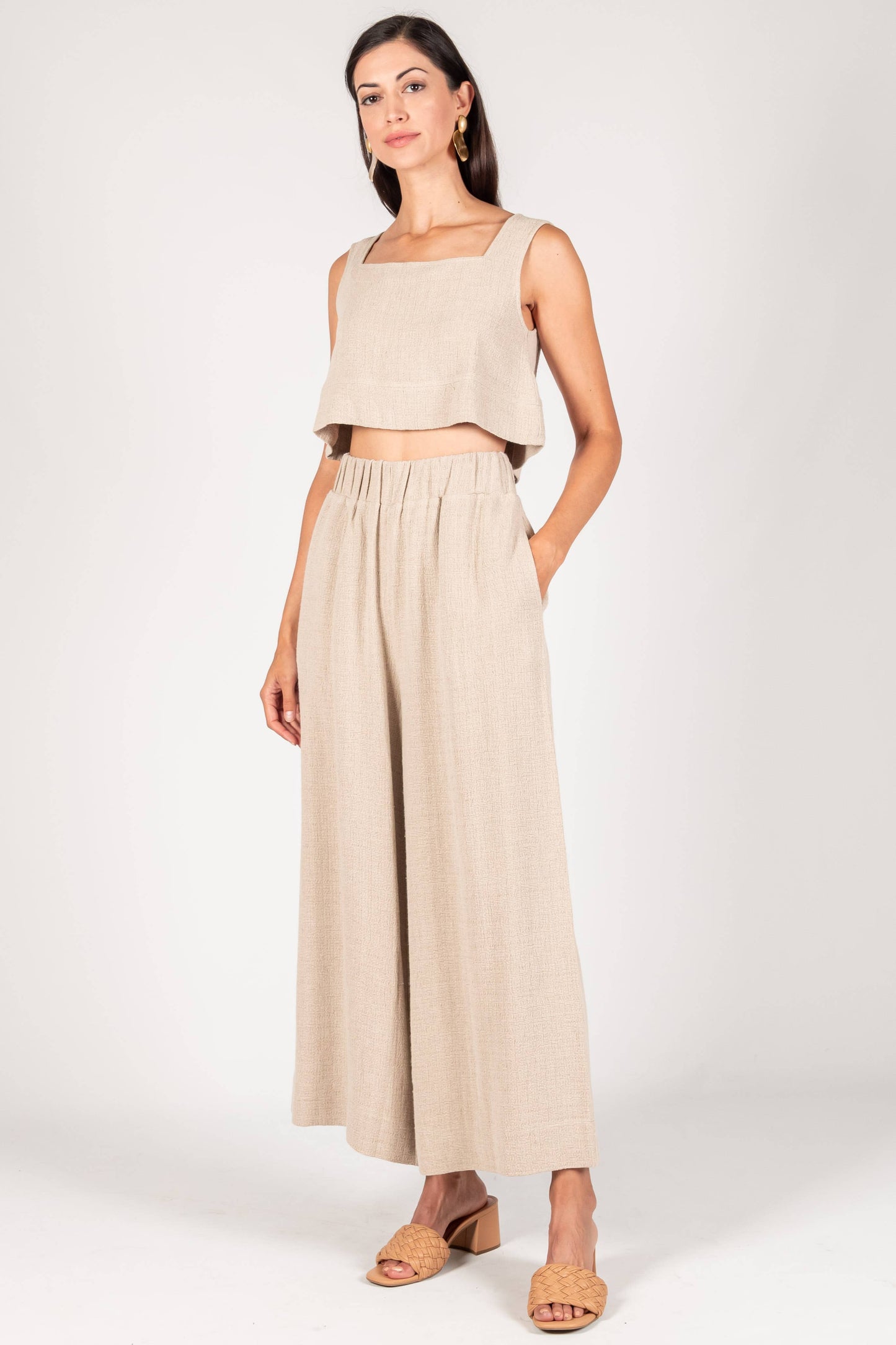 P. CILL Linen Wide Leg Pants