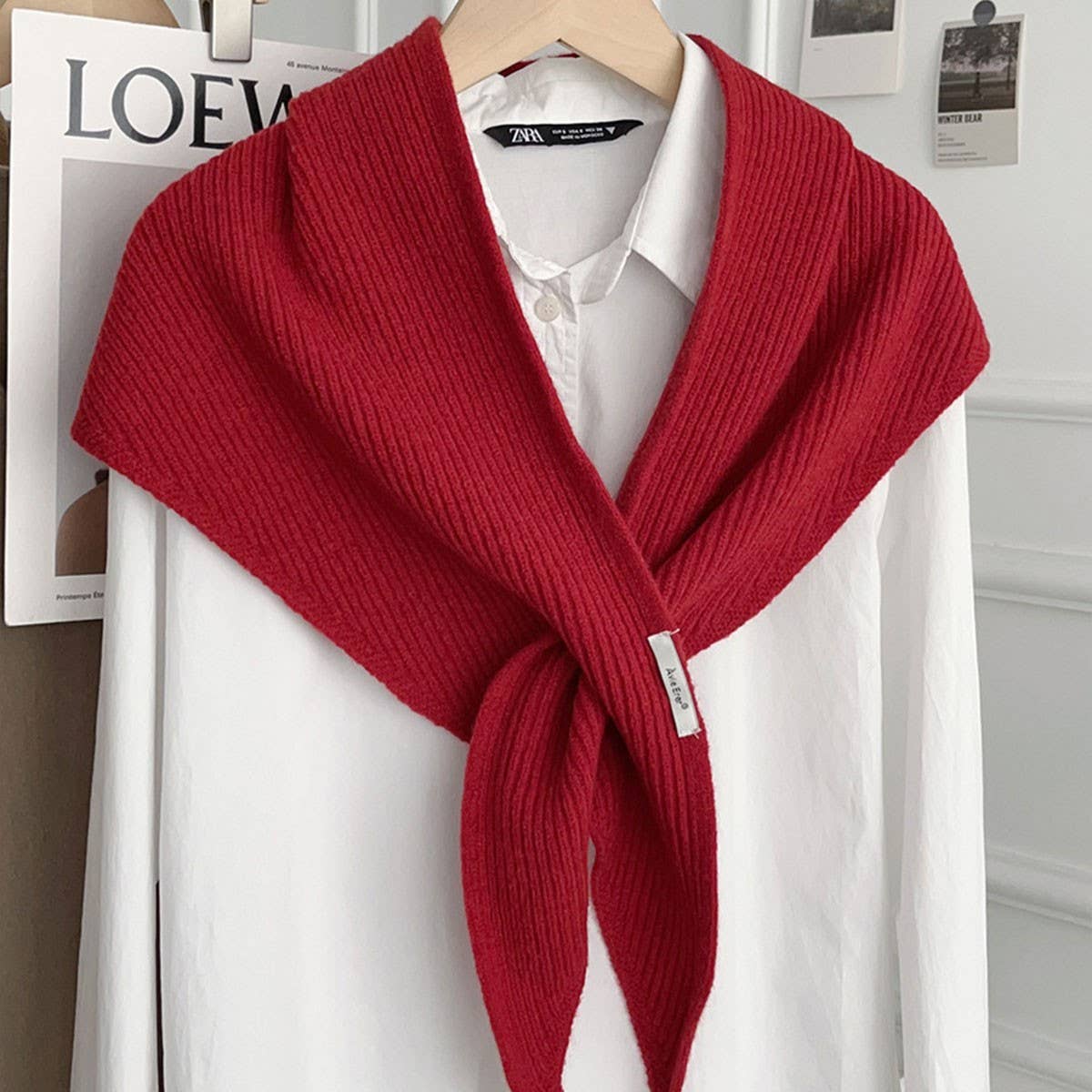 Solid Cross Triangle Shawl Casual Wrap_CWOV00265