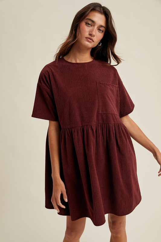 CORDUROY MINI DRESS / WL25-11083