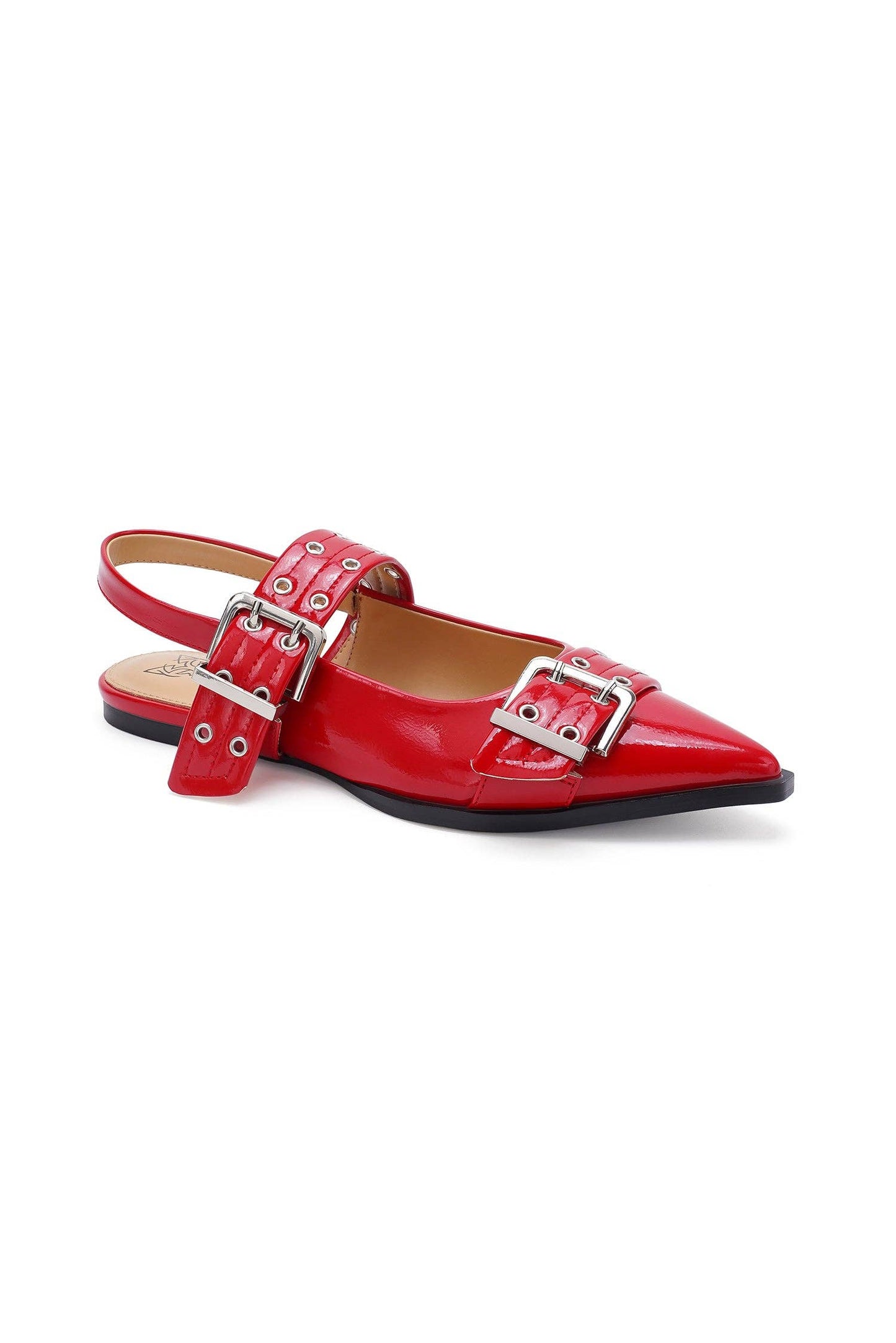 SWIRL-02 Buckled Slingback Flats