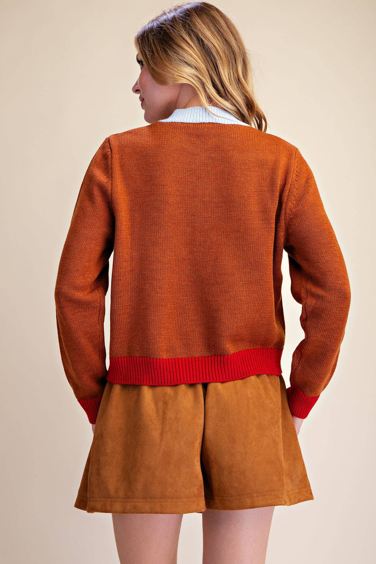 Color Combo Sweater Cardigan