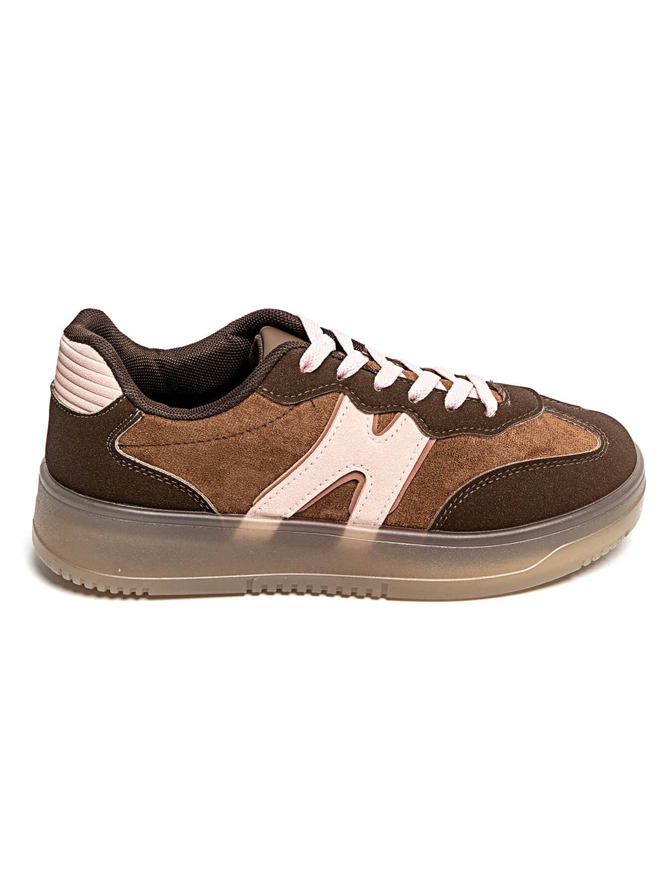 CLASSIC STREET COLOUR CONTRAST FAUX SUEDE LACE UP SNEAKERS