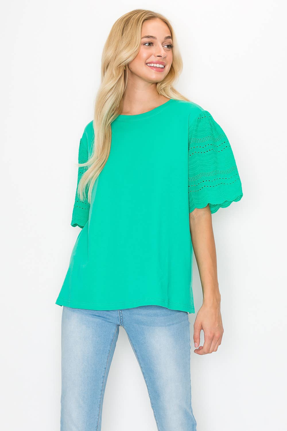 Ramona Pointe Knit Top with Lace