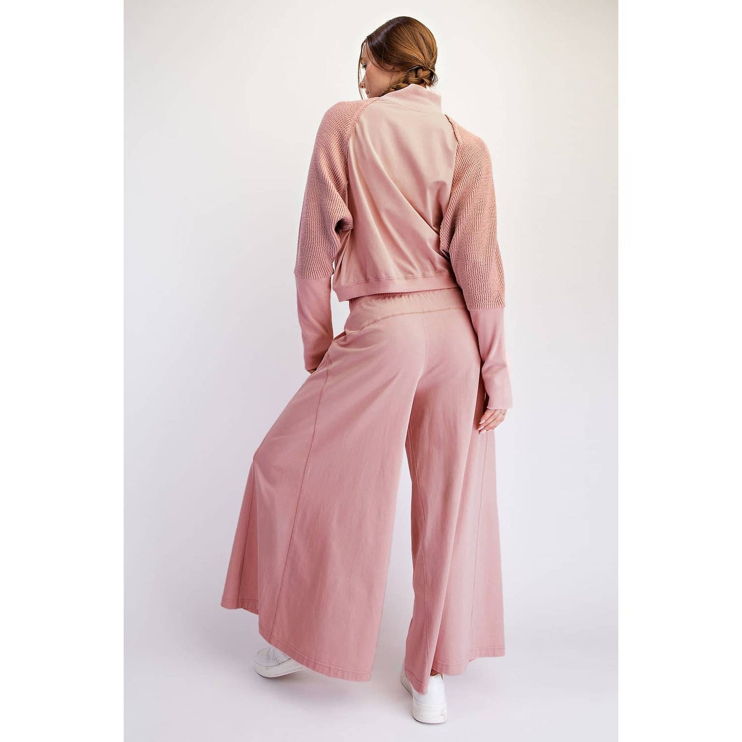 COTTON LYCRA TEXTURED SLEEVE SET