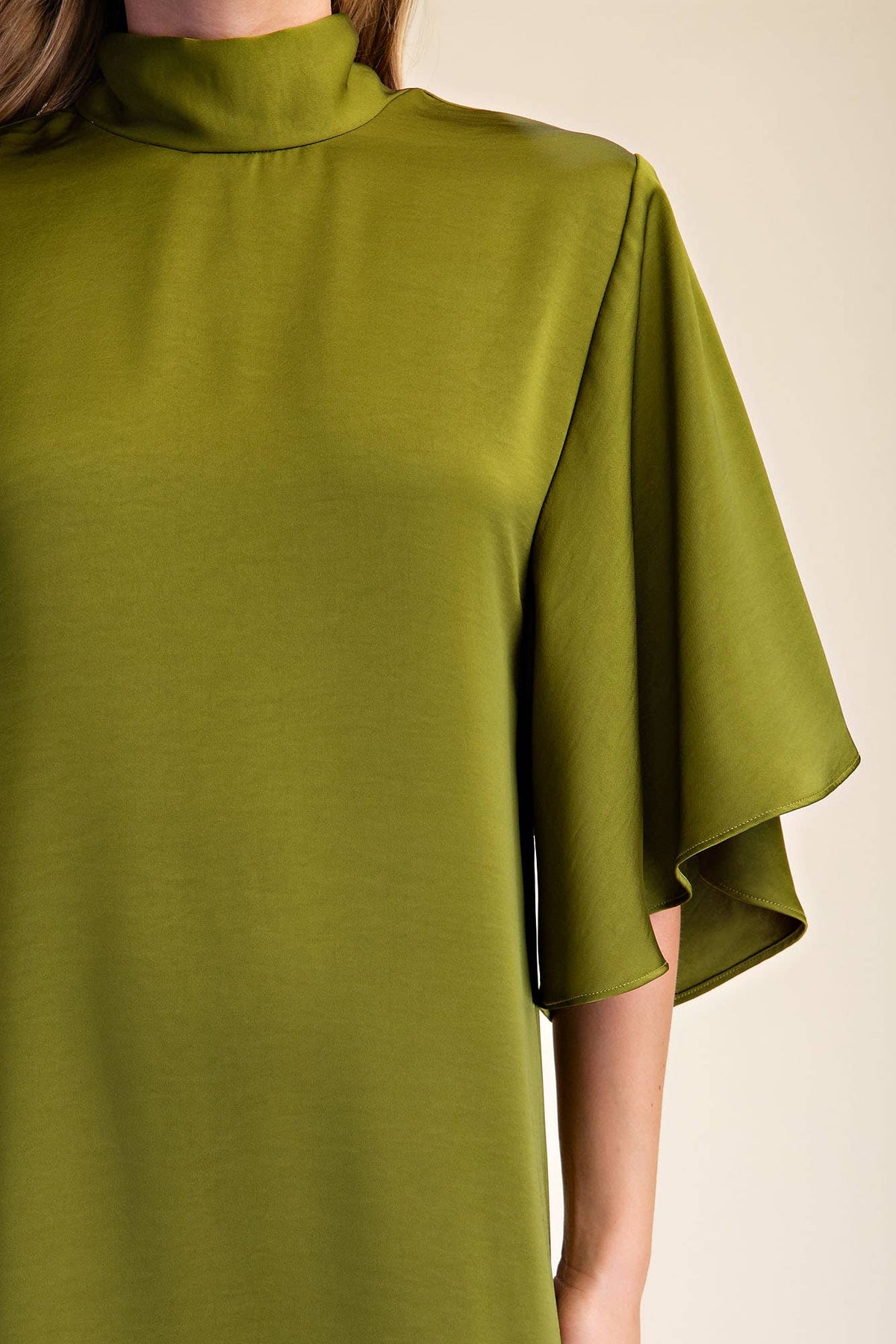 Flowy Satin Tie Back Midi Dress