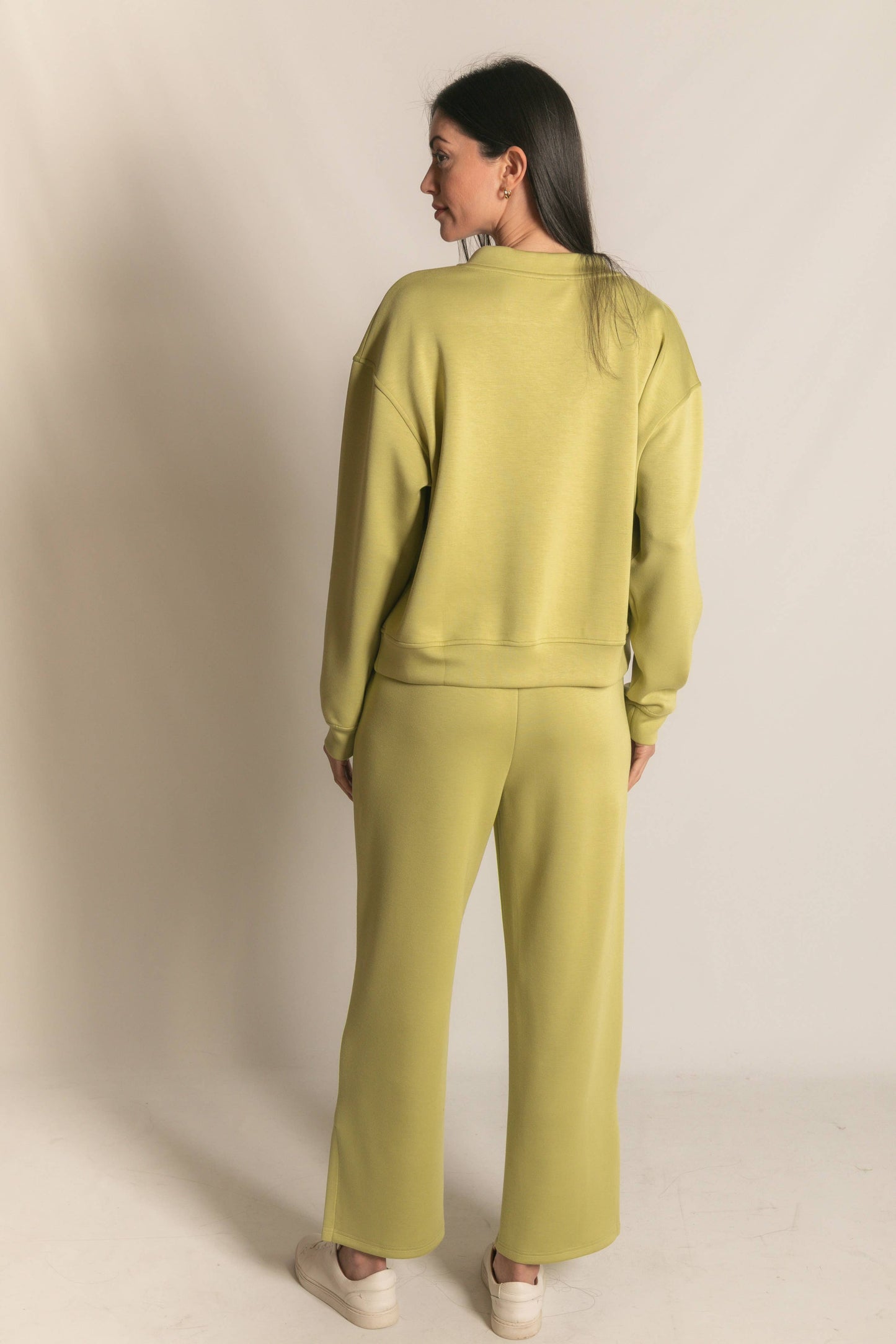 P. CILL Butter Modal Wide Leg Pants with Bottom Slits